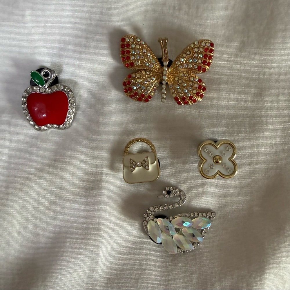 Lot Of 5 Shoe charms for Crocs Teacher Charm Classic Butterfly Swan